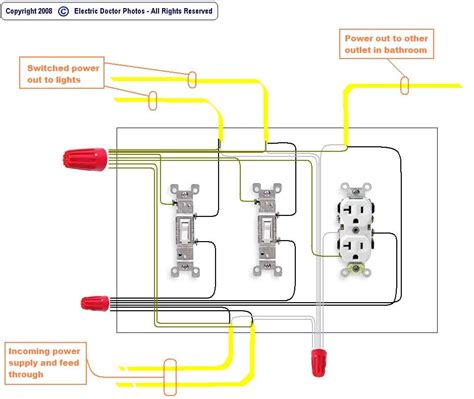 electrical wiring 3 switches in one box|2 outlets in 1 box.